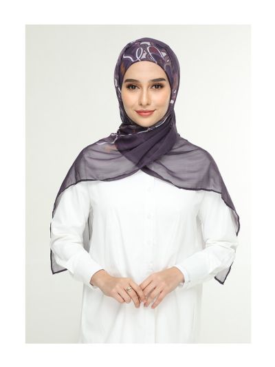 Fariha Plum Crinkled Chiffon