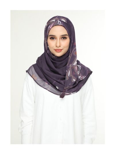 Fariha Plum Crinkled Chiffon