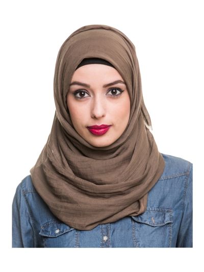 Brown Cotton Voile Hijab