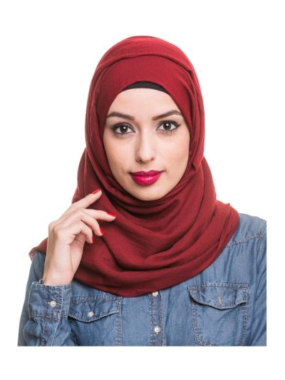 Maroon Cotton Voile Hijab
