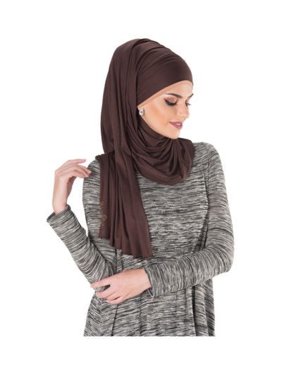 Plain Jersey Hijab (Coffee)