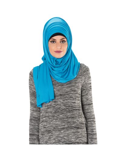 Plain Jersey Hijab (Blue)