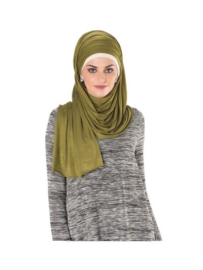 Plain Jersey Hijab (Olive Green)