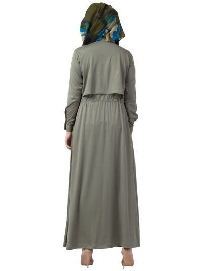 Designer Olive Green Abaya