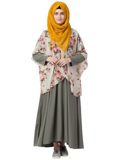 Printed Shrug Abaya