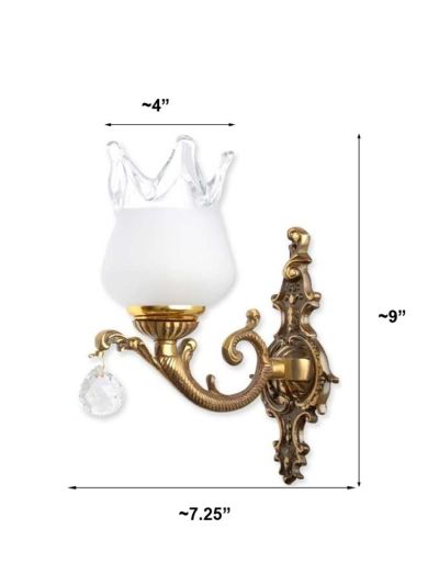 Antique Crystal Ball Single Wall Lamp