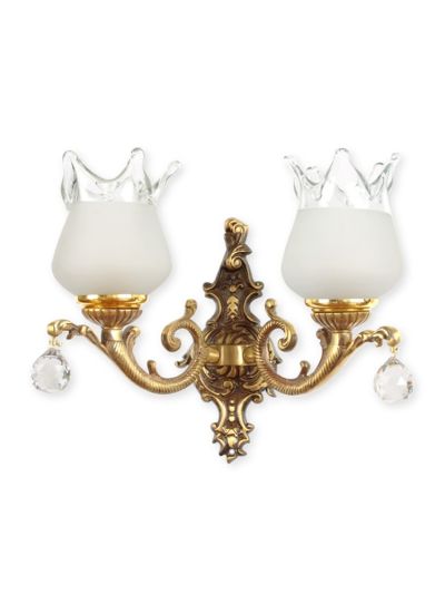 Antique Crystal Ball Double Wall Lamp