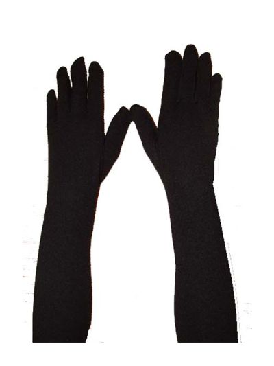 Jet Black Cotton Gloves For Women