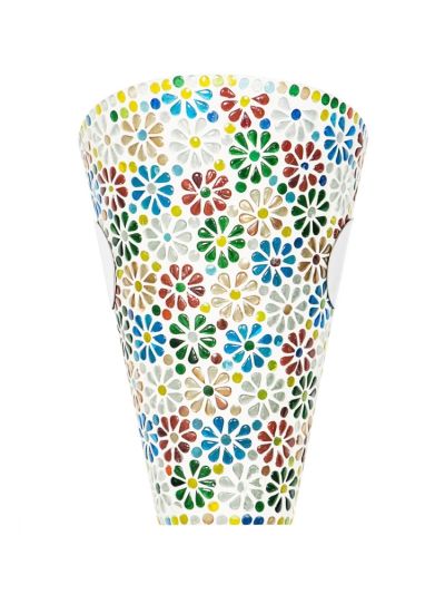 Multicolor Mosaic Conical Wall Sconce