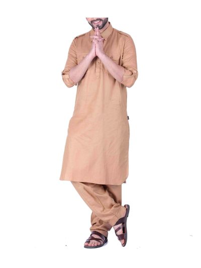 Gold Pathani Suit Set