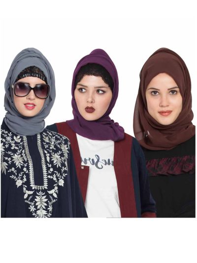 Combo Super Fine Georgette Hijab (Set of 3)