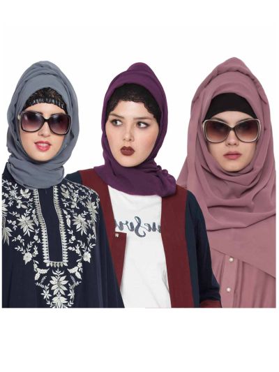 Combo Super Fine Georgette Hijab (Set of 3)