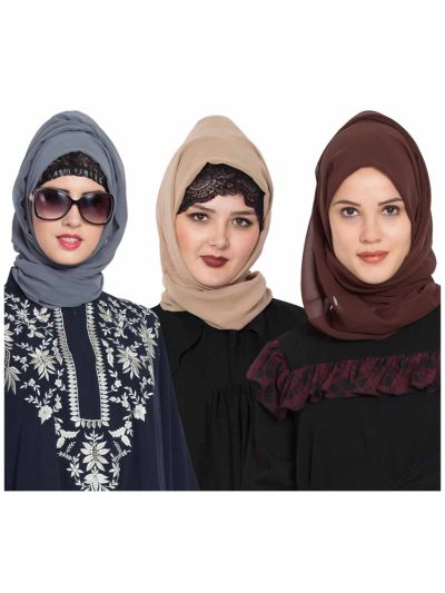 Combo Super Fine Georgette Hijab (Set of 3)