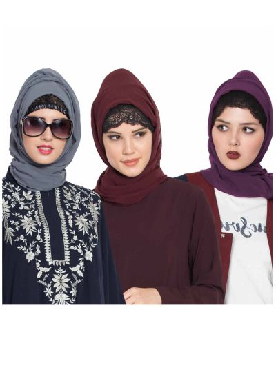 Combo Super Fine Georgette Hijab (Set of 3)
