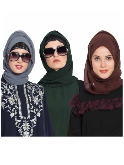 Combo Super Fine Georgette Hijab (Set of 3)
