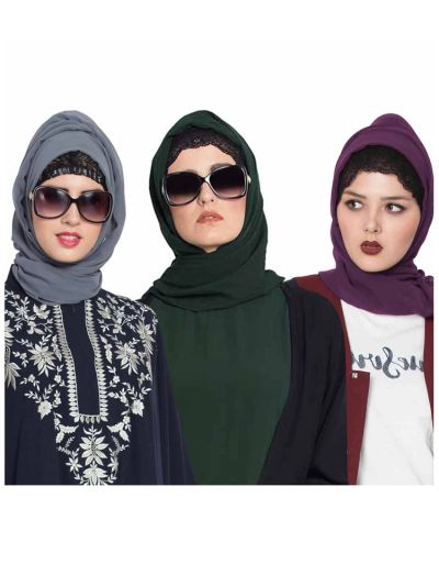 Combo Super Fine Georgette Hijab (Set of 3)