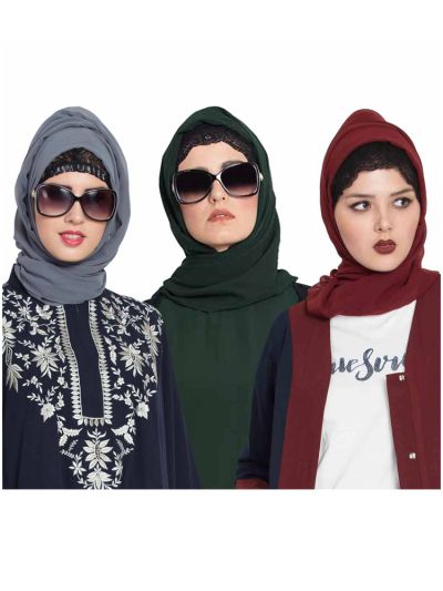 Combo Super Fine Georgette Hijab (Set of 3)