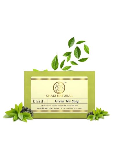 Khadi Natural Green Tea Soap Handmade-125g(Pack Of 2)