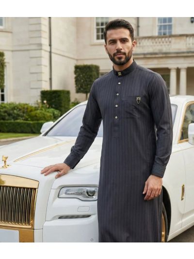 Al Noor Platinum Grey Thobe