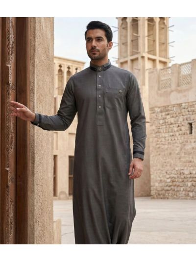 Al Noor Platinum Grey Thobe 10