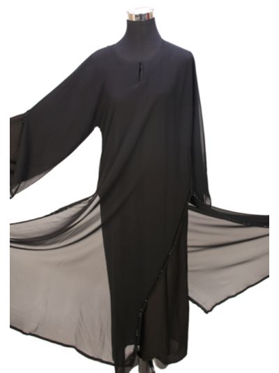 Double Layered Abaya With Beats 