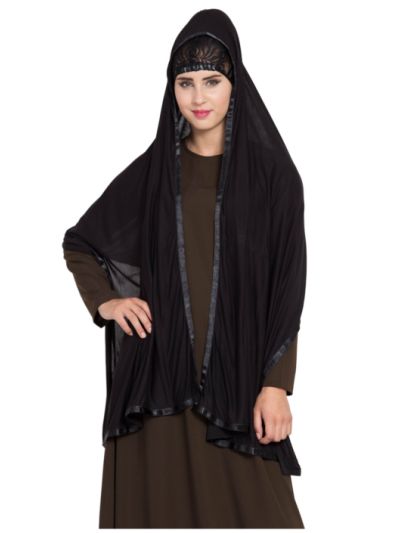 Stole Hijab With Satin Tape Border