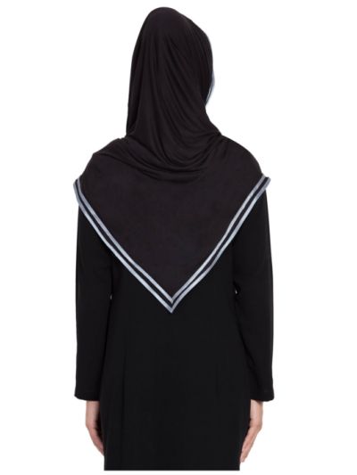 Stole Hijab With Double Satin Tape Border