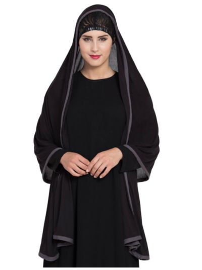 Stole Hijab With Contrast Border