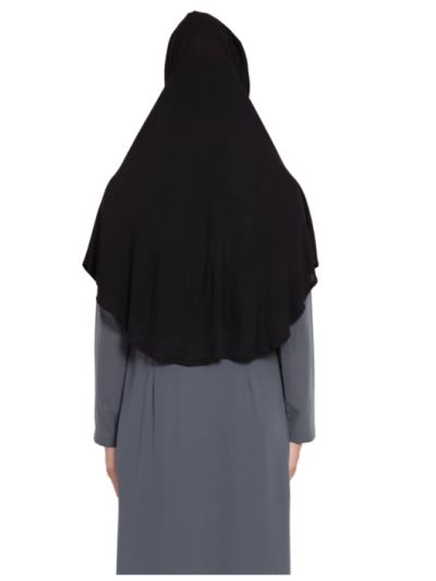 Khimar Jersey Instant Hijab With Ruffles & Inner Cap