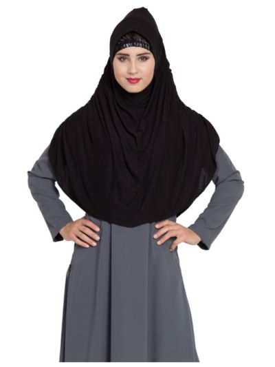 Designer Khimar Jersey Instant Hijab & Inner Cap