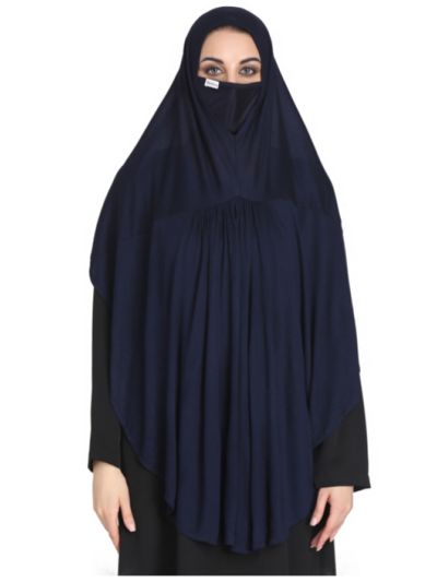 Khimar-Ready To Wear Instant Hijab With A Complementary Mask & Under Scarf Cap (3 Pcs Set)