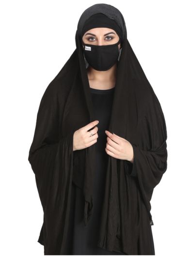 Khimar-Ready To Wear Instant Hijab With A Complementary Mask & Under Scarf Cap (3 Pcs Set)