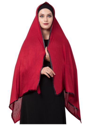 Stole Hijab With Satin Tape Border