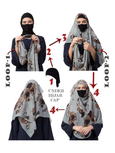 Two Loops Instant Hijab With a Free Under Hijab Cap