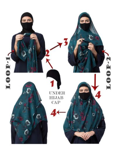 Two Loops Instant Hijab With a Free Under Hijab Cap