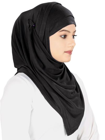 Instant Jersey Hijab & Band (Black)