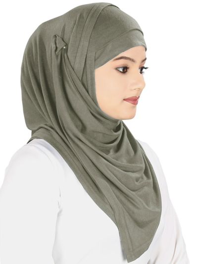 Instant Jersey Hijab & Band (Charcoal)