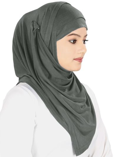 Instant Jersey Hijab & Band (Grey)
