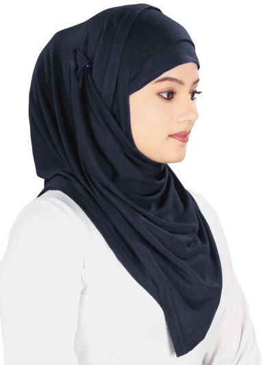 Instant Jersey Hijab & Band (Navy Blue)