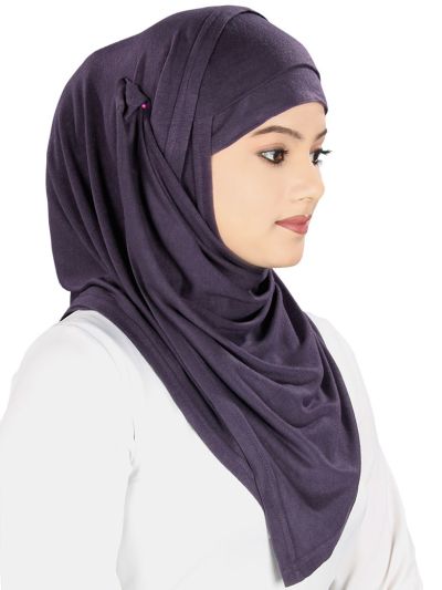 Instant Jersey Hijab & Band (Purple)