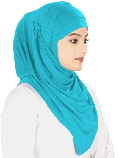 Instant Jersey Hijab & Band (Turquoise)