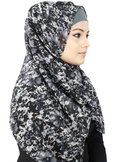 Shareekah Black and Grey Hijab