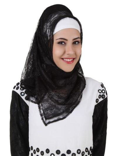 Taybah Fancy Flower Net Hijab