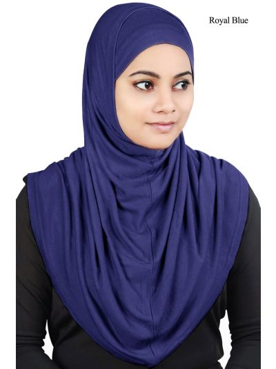 Two Piece Al-Amira Jersey Hijab (Royal Blue)