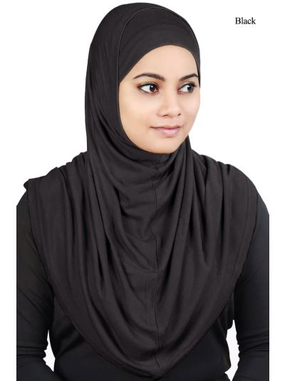 Two Piece Al-Amira Jersey Hijab (Black)