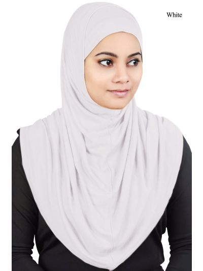 Two Piece Al-Amira Jersey Hijab (White)