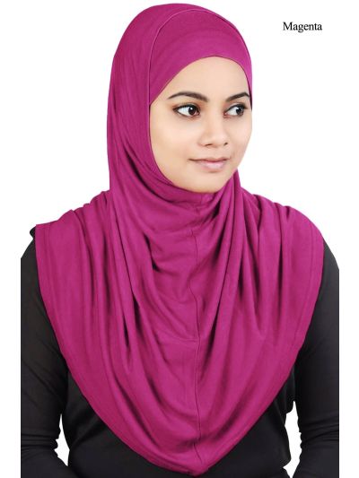 Two Piece Al-Amira Jersey Hijab (Magenta)