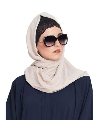 Beige Poly Georgette Hijab