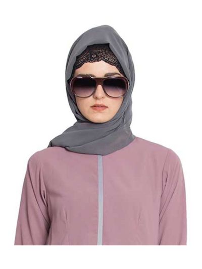 Grey Georgette Hijab