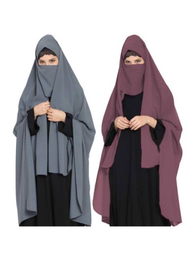 Irani Chador Combo With Detachable Nose Piece